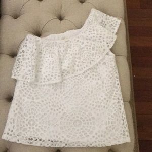 Lily Pulitzer White Matteo One shoulder Top XS